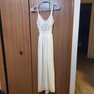 Vtg 40's/50's Rogers Run-Proof Full Length Lace Lingerie Dress Old Hollywood